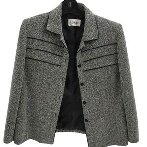 Adolfo Grey Tweed Blazer Jacket